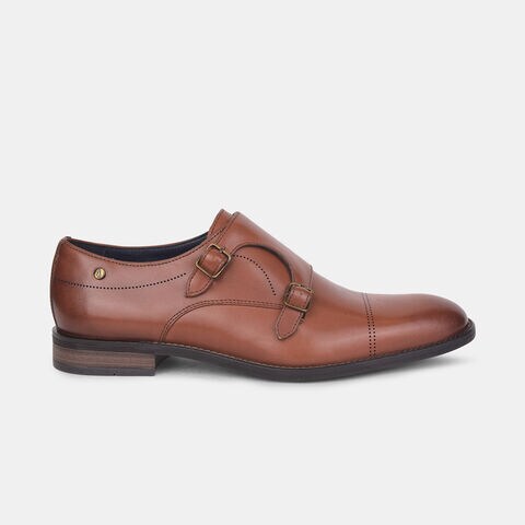 Hush Puppies Tan Monk Strap Formal Shoes For Men
